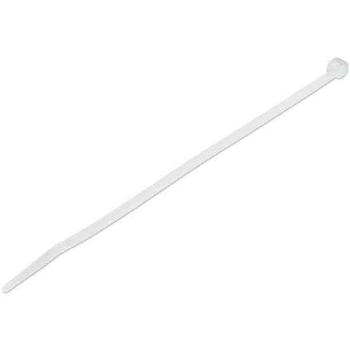 StarTech.com 20cm(8") Cable Ties, 4mm(1/8") wide, 55mm(2-1/8") Bundle Diameter, 22kg(50lb) Tensile Strength, Nylon Self Locking Zip Ties with Curved Tip, 94V-2/UL Listed, 100 Pack, White - Nylon 66 Plastic - TAA (CBMZT8N) - Cable tie - 20.32 cm - white - TAA Compliant (pack of 100)