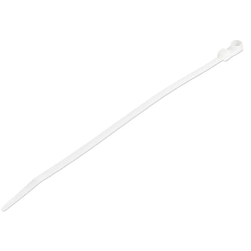 StarTech.com 20cm(8") Cable Ties with Mounting Hole, 4mm(1/8") wide, 52mm(2") Bundle Diameter, 22kg(50lb) Tensile Strength, Nylon 66 Self Locking Ties with Screw Hole, UL Listed, 100 Pack - UL94 V-2 Rated - TAA (CBMZTS10N8) - Cable tie - 21.9 cm - white - TAA Compliant (pack of 100)