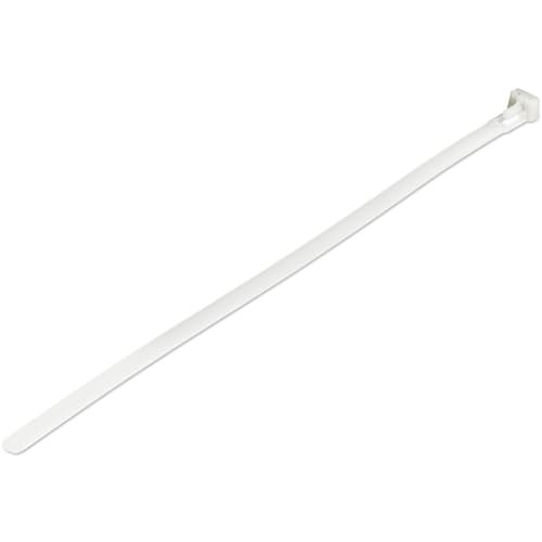 StarTech.com 10"(25cm) Reusable Cable Ties, 1/4"(7mm) wide, 2-1/2"(65mm) Bundle Dia. 50lb(22kg) Tensile Strength, Releasable Nylon Ties, Indoor/Outdoor, 94V-2/UL Listed, 100 Pack, White - Nylon 66 Plastic - TAA (CBMZTRB10) - Cable tie - 25 cm - white - TAA Compliant (pack of 100)