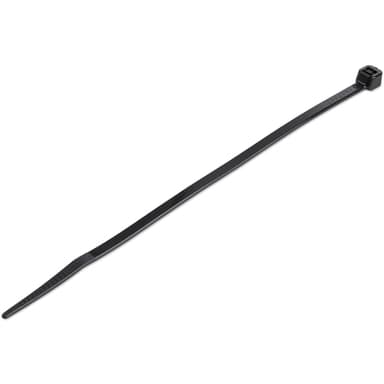 StarTech.com 15cm(6") Cable Ties, 3mm(1/8") wide, 39mm(1-3/8") Bundle Diameter, 18kg(40lb) Tensile Strength, Nylon Self Locking Zip Ties with Curved Tip, 94V-2/UL Listed, 100 Pack, Black - Nylon 66 Plastic - TAA (CBMZT6B) - Cable tie - 15.24 cm - black - TAA Compliant (pack of 100)