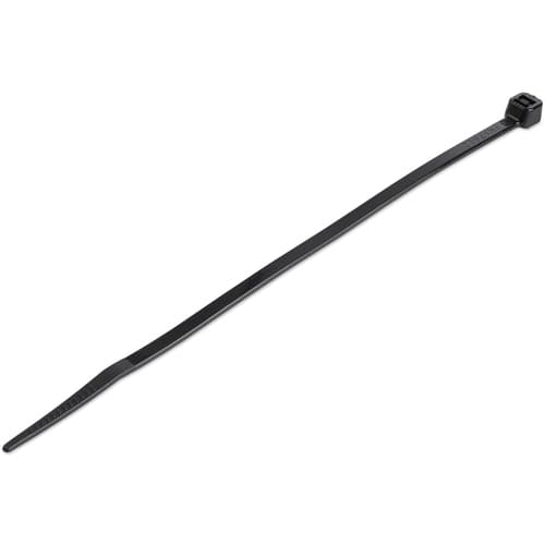 StarTech.com 15cm(6") Cable Ties, 3mm(1/8") wide, 39mm(1-3/8") Bundle Diameter, 18kg(40lb) Tensile Strength, Nylon Self Locking Zip Ties w/ Curved Tip, 94V-2/UL Listed, 1000 Pack, Black - Nylon 66 Plastic - TAA (CBMZT6BK) - Cable tie - 15.24 cm - black - TAA Compliant (pack of 1000)