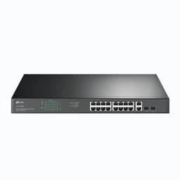 TP-Link JetStream TL-SG1218MP - V1 - switch - 16 x 10/100/1000 (PoE+) + 2 x 10/100/1000 + 2 x combo Gigabit SFP - rack-mountable - PoE+ (250 W)