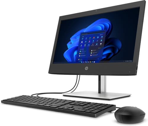 HP ProOne 400 G6 - All-in-one Core i5 10500T / up to 3.8 GHz - RAM 8 GB - SSD 256 GB - NVMe - DVD-Writer - UHD Graphics 630 - Gigabit Ethernet, IEEE 802.11ax (Wi-Fi 6) - Win 10 Pro (includes Win 11 Pro Licence) - monitor: LED 19.5" 1920 x 1080 (Full HD) @ 60 Hz - keyboard: UK — view 3