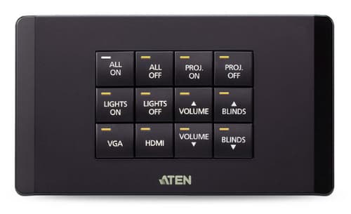ATEN VK112EU - Keypad - EU, 12-button - 2 gangs - wired - 10/100 Ethernet - black