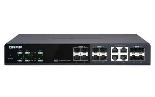 QNAP QSW-M1204-4C - Switch - Managed - 8 x 10 Gigabit SFP+ + 4 x combo 10 Gigabit SFP+/RJ-45 - desktop, rack-mountable
