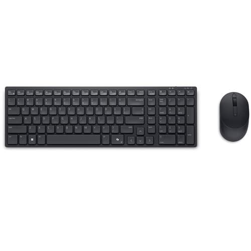 Dell Pro Compact Silent Keyboard and Mouse - KM555 - Keyboard and mouse set - wireless - 2.4 GHz, Bluetooth 5.1 - QWERTY - US International - black - with 3 years NBD Advance Exchange — view 3