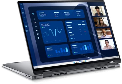 Dell Latitude 9450 2-in-1 - Flip design - Intel Core Ultra 7 - 165U / up to 4.9 GHz - Evo vPro - Win 11 Pro - Intel Graphics - 32 GB RAM - 1 TB SSD NVMe, TLC, Class 35 - 14" IPS touchscreen 2560 x 1600 (QHD+) - Wi-Fi 7 - grey - BTP - with 3 Years Basic Onsite Service after Remote Diagnosis with Hardware-Only Support — view 3