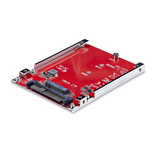 StarTech.com M.2 to U.3 Adapter, For M.2 NVMe SSDs, PCIe M.2 Drive to 2.5inch U.3 (SFF-TA-1001) Host Adapter/Converter, TAA Compliant - 2.5" Drive Form Factor (1M25-U3-M2-ADAPTER) - Interface adapter - M.2 - M.2 NVMe Card / PCIe 4.0 (NVMe) - U.3 - red - TAA Compliant