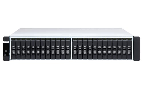QNAP ES2486dc - NAS server - 24 bays - rack-mountable - SAS 12Gb/s - RAID 0, 1, 5, 6, 10, 50, JBOD, 60, RAID TP - RAM 96 GB - Gigabit Ethernet / 10 Gigabit Ethernet - iSCSI support - 2U