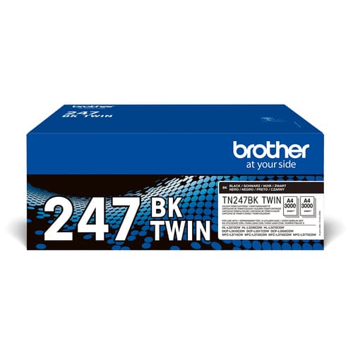 Brother TN247BK TWIN - 2-pack - High Yield - black - original - toner cartridge - for Brother DCP-L3510, L3517, L3550, HL-L3270, L3290, MFC-L3710, L3730, L3750, L3770