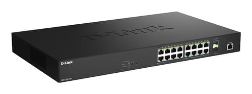 D-Link DMS 1250-18P - Switch - L2+ - smart - 16 x 10/100/1000/2.5G (PoE+) + 2 x 10 Gigabit SFP+ - desktop - PoE+ (370 W) — view 3