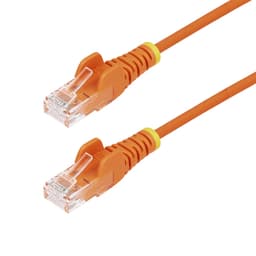 StarTech.com 15m Orange Slim CAT6 Ethernet Cable, Snagless, 28AWG, LSZH - Patch cable - RJ-45 (M) to RJ-45 (M) - 15 m - 3.6 mm - UTP - CAT 5/5e/6 - IEEE 802.3bt - snagless, halogen-free, stranded copper - orange