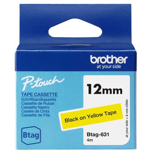 Brother BTAG-631 - Black on yellow - Roll (1.2 cm x 4 m) 1 cassette(s) hanging box - label tape