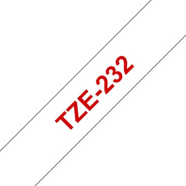 Brother TZe-232 - Standard adhesive - red on white - Roll (1.2 cm x 8 m) 1 cassette(s) laminated tape - for Brother PT-P750, P950, P-Touch PT-D210, D800, E310, P900, P950, P-Touch Cube Plus PT-P710