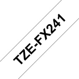 Brother TZe-FX241 - Adhesive - black on white - Roll (1.8 cm x 8 m) 1 cassette(s) flexible ID tape - for Brother PT-D600, P-Touch PT-1880, D450, D800, E310, E550, E800, P900, P950