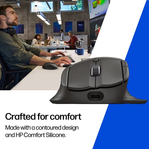 HP 785M - Mouse - right-handed - optical - 6 buttons - wireless - Bluetooth, 2.4 GHz - USB wireless receiver - black — view 5