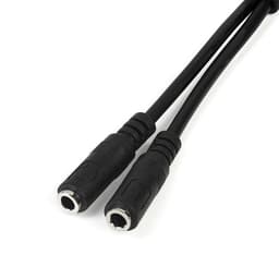 StarTech.com 4 Position to 2x 3 Position 3.5mm Headset Splitter Adapter - Headset splitter - 4-pole mini jack male to mini jack female - 20 cm - black - for P/N: DK30A2DH, DK30CHDDPPD, DK30CHDPPDUE, MST30C2HDPPD, USB3SMDOCK4K, USB3VDOCKD