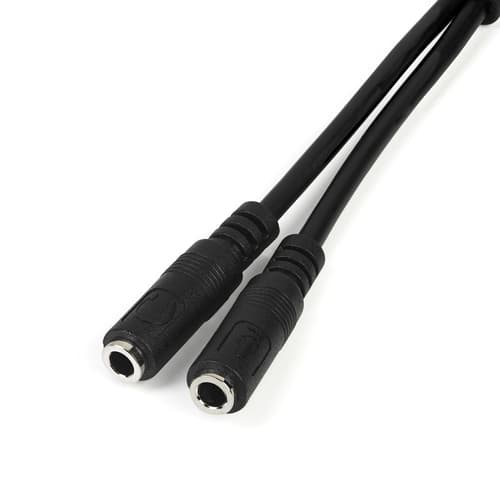 StarTech.com 4 Position to 2x 3 Position 3.5mm Headset Splitter Adapter - Headset splitter - 4-pole mini jack male to mini jack female - 20 cm - black - for P/N: DK30A2DH, DK30CHDDPPD, DK30CHDPPDUE, MST30C2HDPPD, USB3SMDOCK4K, USB3VDOCKD