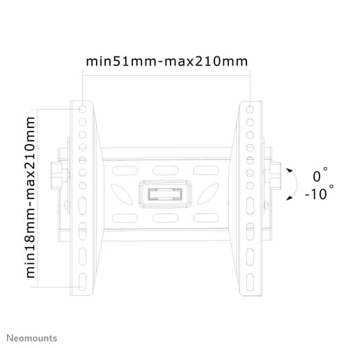 Neomounts LED-W220 - Bracket - tilt - for LCD display - black - screen size: 22"-40" - wall-mountable — view 4