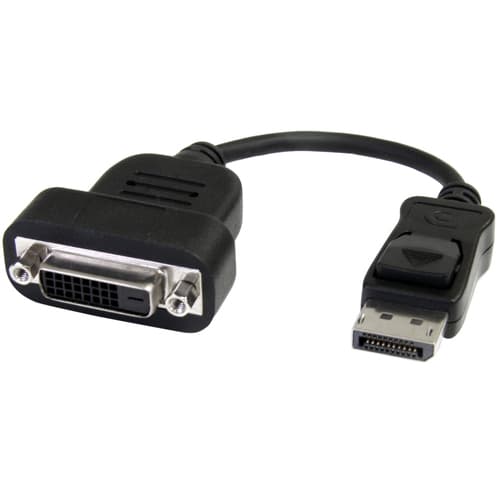 StarTech.com DisplayPort to DVI Adapter - Active Conversion - 1920x1200 - DP to DVI Single Link Converter for DVI-D Display (DP2DVIS) - DisplayPort adapter - DisplayPort (M) to DVI-D (F) - 20 cm - black - for P/N: DKM30CHDPD, DKM30CHDPDUE, SV231QDPU34K, TB32DP14, TB3CDK2DPUE, TB3CDOCKDP, TB3DKM2DPL