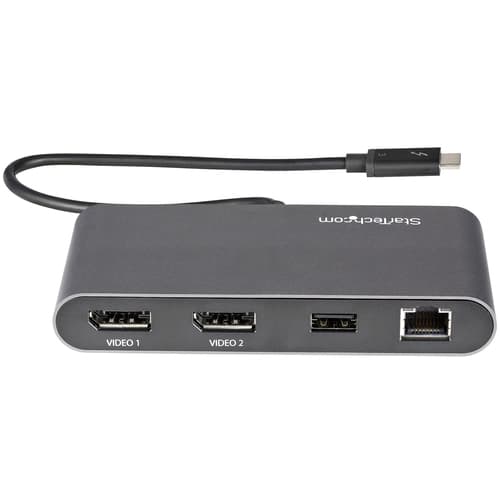 StarTech.com Thunderbolt 3 Mini Dock - Portable Dual Monitor w/ DP 4K 60Hz - 2X USB-A Hub (3.2/2.0), GbE - 28cm Cable - TB3 Multiport Adapter - Mac/Windows�- Upgraded Version of TB3DKM2DP (TB3DKMDPL) - Docking station - Thunderbolt 3 - 2 x DP - 1GbE — view 5