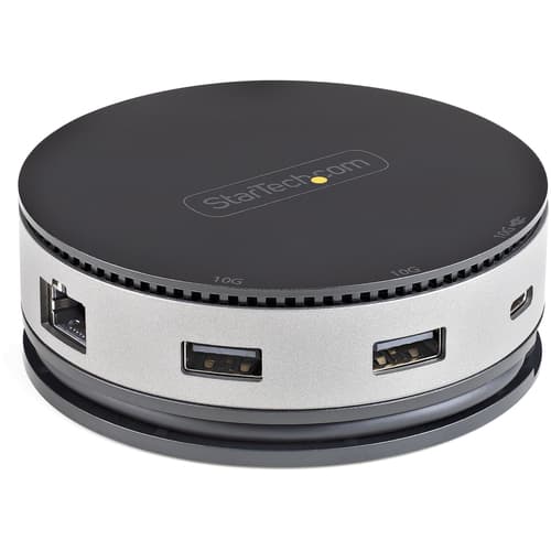 StarTech.com USB C Multiport Adapter, USB 3.1 Gen 2 10Gbps Type-C Mini Dock with 4K 60Hz HDMI/DisplayPort or 1080p VGA, 75W PD Passthrough, 3-Port USB Hub, GbE, Mobile Docking Station - 75W Power Delivery - Docking station - USB-C 3.1 Gen 2 - HDMI, VGA, DP - 1GbE