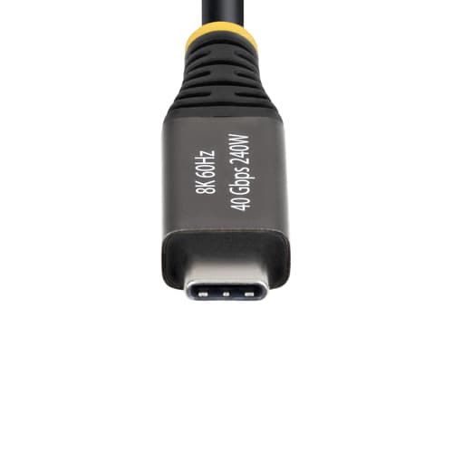 StarTech.com - USB cable - 24 pin USB-C (M) to 24 pin USB-C (M) - USB4 / Thunderbolt / DisplayPort 2.1 - active, up to 40 Gbps data transfer rate, 4K240Hz support, 8K60Hz support, Power Delivery 3.1 support, extended power range (EPR) - black — view 5