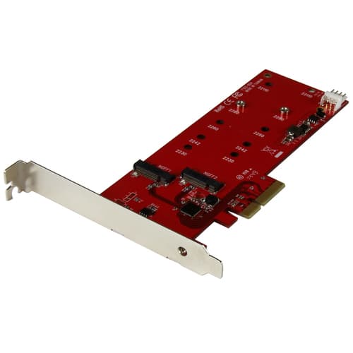 StarTech.com 2x M.2 SATA SSD Controller Card - PCIe - PCI Express M.2 SATA III Controller - NGFF Card Adapter (PEX2M2) - Storage controller - M.2 - M.2 Card / SATA 6Gb/s - PCIe 2.0 x2 - for P/N: BNDTB10GI, BNDTB210GSFP, BNDTB310GNDP, BNDTB410GSFP, BNDTB4M2E1, BNDTBUSB3142
