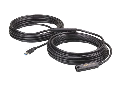ATEN UE3315A - USB extension cable - USB Type A (M) to USB Type A (F) locking - USB 3.2 Gen 1 - 15 m - active - black - for ATEN US3344I — view 1