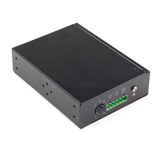 StarTech.com Industrial 6 Port Gigabit Ethernet Switch 4 PoE RJ45 +2 SFP Slots 30W PoE+ 48VDC 10/100/1000 Power Over Ethernet LAN Switch -40C to 75C, DIN Connector/Mountable, Fast Ethernet — view 3