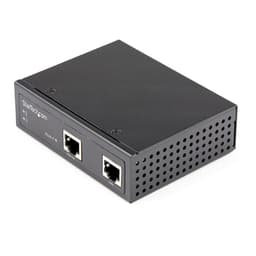 StarTech.com Industrial Gigabit Ethernet PoE Injector, 30W 802.3at PoE+ Midspan 48V-56VDC DIN Rail Power Over Ethernet Injector Adapter, -40C to +75C Cameras/Sensors/WiFi Access, 30W PoE - Midspan PoE Injector (POEINJ30W) - PoE injector - 30 Watt - output connectors: 2 - black