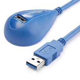StarTech.com 5 ft Desktop SuperSpeed USB 3.0 Extension Cable - A to A M/F - USB extension cable - USB Type A (M) to USB Type A (F) - 5 ft - black - USB3SEXT5DSK - USB extension cable - USB Type A (M) to USB Type A (F) - 1.5 m - black - for P/N: 2SD4FCRU3, CFASTRWU3, FCREADMICRO3, MSDREADU3CA, USB3SAA3MBK