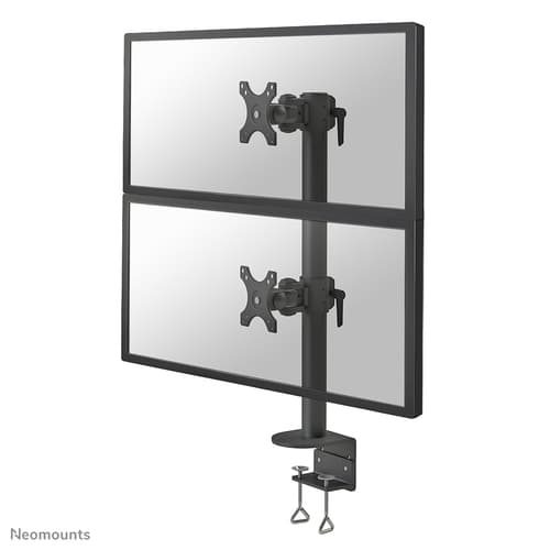 Neomounts FPMA-D960DVPLUS - Mounting kit - for 2 LCD displays - steel - black - screen size: 17"-49" - clamp mountable, desk-mountable