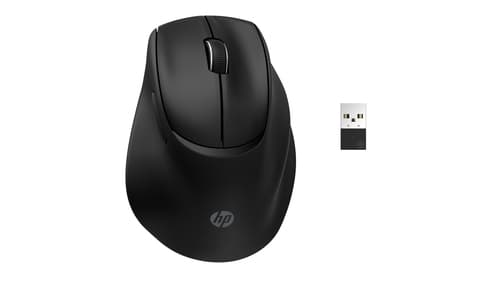 HP 725M - Mouse - ergonomic - 21� semi-vertical tilt - right-handed - 7 buttons - wireless - Bluetooth, 2.4 GHz - USB wireless receiver - black — view 8
