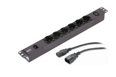 APC Easy Basic Rack PDU EPDU1010B-SCH - Power distribution unit (rack-mountable) - AC 200-240 V - 1-phase - input: IEC 60320 C14 10A - output connectors: 7 (IEC C14, 6 x CEE 7/4) - 1U - 19" - 2.5 m cord