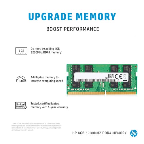 HP 4GB (1X4GB) DDR4 3200 SODIMM MEM — view 4