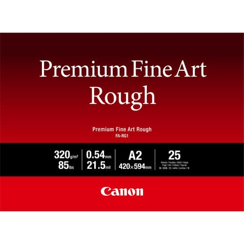 Canon Premium FA-RG1 - Cotton - rough - 21.5 mil - A2 (420 x 594 mm) - 320 g/m� - 25 sheet(s) fine art paper - for imagePROGRAF PRO-1000