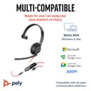 Poly Blackwire 5210 - Blackwire 5200 series - headset - on-ear - wired - 3.5 mm jack, USB-C - black - Certified for Microsoft Teams, Certified for Skype for Business, Cisco Jabber Certified, Avaya Certified, Works With Chromebook Certified, Zoom Certified, UC certified thumbnail 3