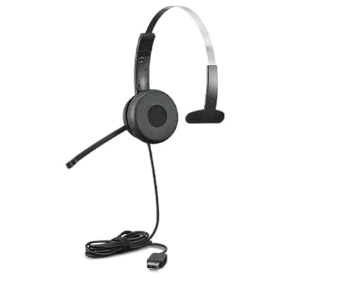 Lenovo 100 - Headset - on-ear - wired - USB-A - black