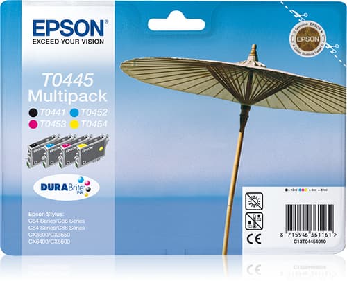 Epson Multipack T0445 - Print cartridge - 1 x pigmented black, pigmented magenta, pigmented yellow, pigmented cyan