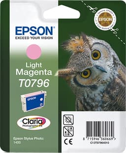 Epson Ink Cartridges, Claria" Photographic, T0796, Owl, Singlepack, 1 x 11.1 ml Light Magenta