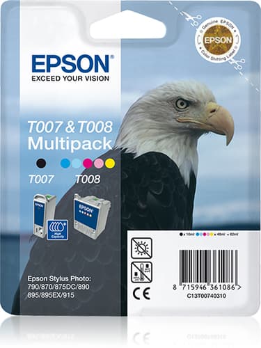 Epson Multipack T007 plus T008 - Print cartridge - 1 x black, colour (cyan, magenta, yellow, light cyan, light magenta)