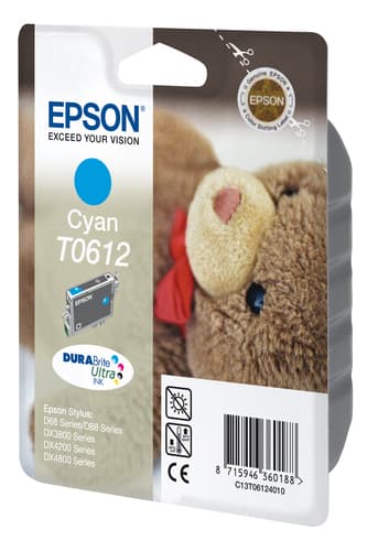 Epson Ink Cartridges, DURABrite" Ultra, T0612, Teddybear, Singlepack, 1 x 8.0 ml Cyan — view 3