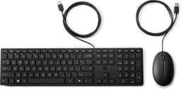 HP Desktop 320MK - Keyboard and mouse set - full size - USB - UK - black