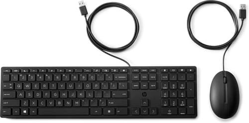 HP Desktop 320MK - Keyboard and mouse set - full size - USB - UK - black