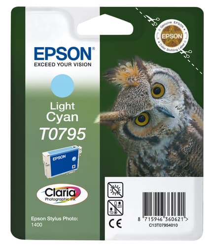 Epson Ink Cartridges, Claria" Photographic, T0795, Owl, Singlepack, 1 x 11.1 ml Light Cyan — view 1