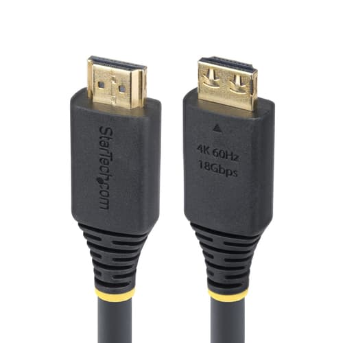 StarTech.com 20ft (6m) Active HDMI Cable w/Gripping Connectors - High Speed - HDMI cable with Ethernet - HDMI male to HDMI male - 6.1 m - shielded - black - 1080p support 240Hz, 1440p (UWQHD) support 144Hz, 4K60Hz support, halogen-free, active