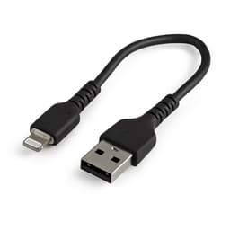 StarTech.com 15cm(6 in) Durable Black USB-A to Lightning Cable, Heavy Duty Rugged Aramid Fiber USB Type A to Lightning Charger/Sync Power Cord, Apple MFi Certified iPad/iPhone 12 Pro Max - iPhone 7/8/11/11 Pro (RUSBLTMM15CMB) - Lightning cable - USB male to Lightning male - 15 cm - black