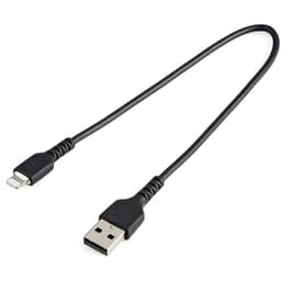 StarTech.com 12 in(30cm) Durable Black USB-A to Lightning Cable, Heavy Duty Rugged Aramid Fiber USB Type A to Lightning Charger/Sync Power Cord, Apple MFi Certified iPad/iPhone 12 Pro Max - iPhone 7/8/11/11 Pro - Lightning cable - USB male to Lightning male - 30 cm - black