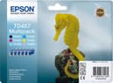 Epson Ink Cartridges, T0487, Seahorse, Multipack, 1 x 13.0 ml Yellow, 1 x 13.0 ml Black, 1 x 13.0 ml Light Cyan, 1 x 13.0 ml Magenta, 1 x 13.0 ml Cyan, 1 x 13.0 ml Light Magenta thumbnail 1